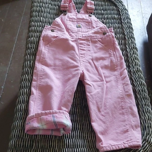 Carhartt Pink Flannel Lined Overalls - Picture 11 of 16